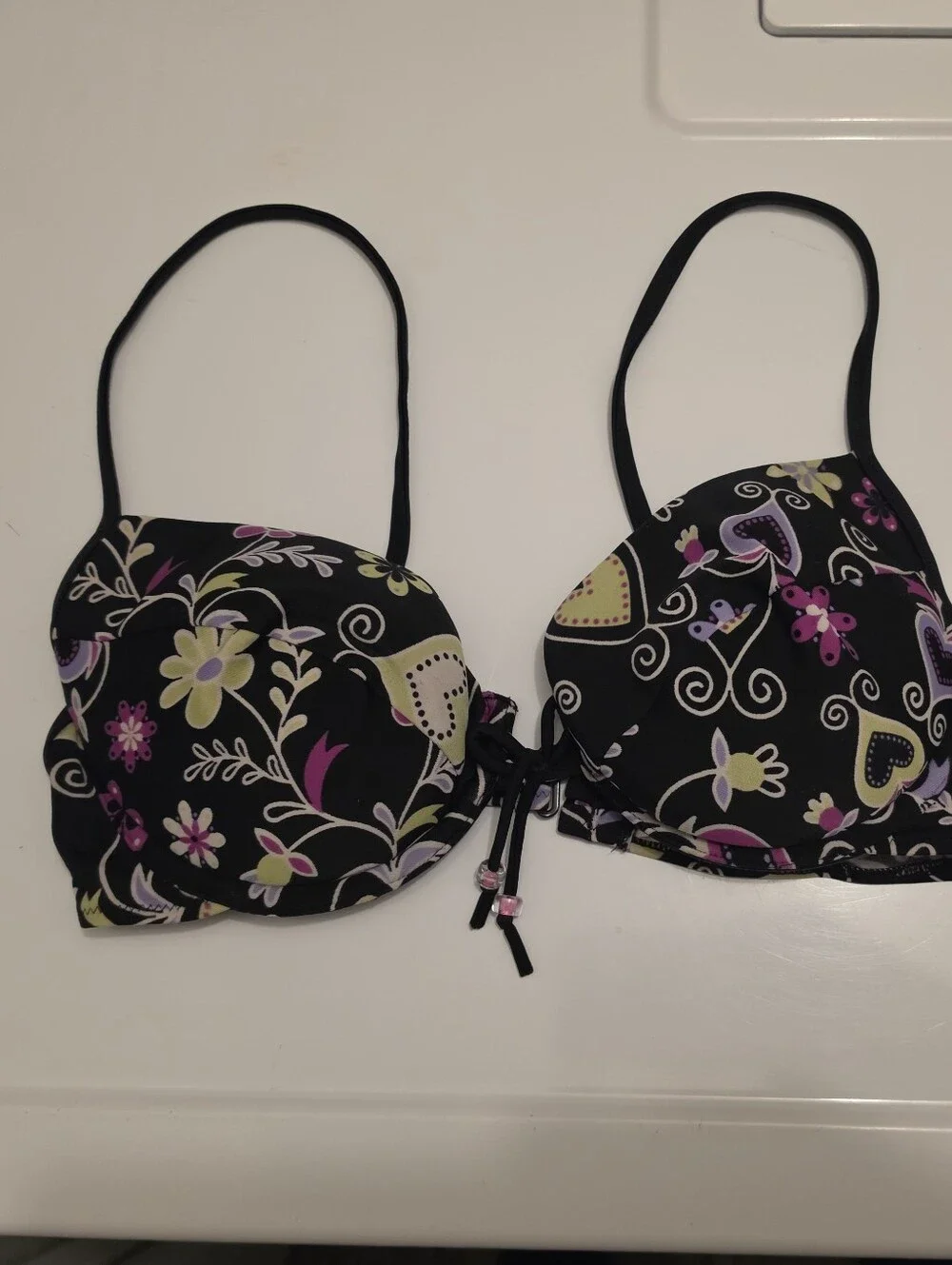 Victoria's Secret Bikini Top Black Multi Size 34C - Picture 10 of 15